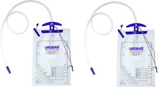 Agarwals Urine Collection Uro Bag with Moulded Handle 2000 ML (Clear) - (Pack of 2) Urine Bag