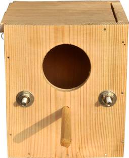 SIDDHARTH FISH FARM Pine Wood Breeding Box for Zava Zibra Finches and Small Budgies Bird House