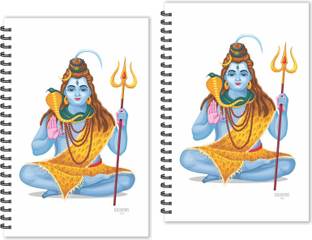 ESCAPER Lord Shiva Diaries (Ruled - A5 Size - Pack of 2 Diaries), Shiv Diaries, Devotional Diaries, God Diaries A5 Diary Single Rule 160 Pages