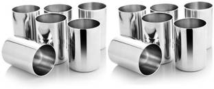 LIMETRO STEEL (Pack of 12) High Quality Stainless(G14) Glass Set Water/Juice Glass