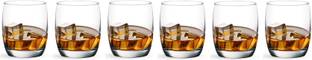 MANTRAA SALES (Pack of 6) Thick Heavy Bottom Lead Free Hand Blown Crystal Water Juice Whiskey Wine Scotch Bourbon and Old Fashioned Cocktails Glasses Set 250ML Pack of (6 Pcs.) Glass Set Whisky Glass
