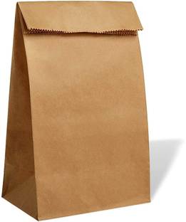 Siddhi Vinayak Enterprises Paper 100 GSM Bag Recycle Environment Eco Friendly Biodegradable Postage Packaging Courier Envelope (L x H x W) 8" x 17"x 4" Inch Pouch - Pack of 100 Grocery Bags (Brown) Pack of 100 Grocery Bags