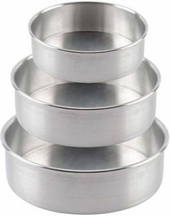 SHAAZI Round Aluminium Cake Baking Tins Aluminium Cake Mould 3