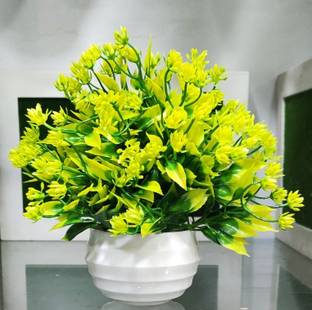 BK Mart Best For Home/Office Table Decoration or Gift Table Flower Pot Bonsai Wild Artificial Plant  with Pot