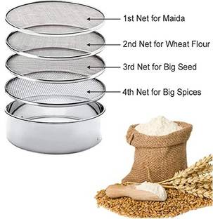 ASTRONAUT Stainless steel 4 in 1 interchangeable for Wheat Rice Atta Maida Sieve