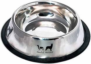Patch and Marshall Round Stainless Steel Pet Bowl