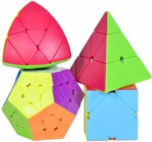 Authfort Combo Set of Speedcubing Bundle Pyraminx Megaminx Mastermorphix Skewb Cubes