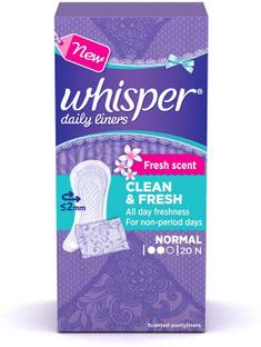 Whisper Clean and Fresh Daily Liners 20 Count Sanitary pads for women Pantyliner