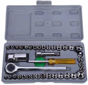 Gunsagar Enterprise Gunsagar 40 Pc Socket Tool Kit Socket Set Socket Set (Pack of 40) Long Handle Screwdriver Set