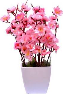 Green Plant indoor PinkOrchid2103 Bonsai Wild Artificial Plant  with Pot