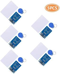 Manushre Manas Enterprises MFRC RC522 RFID-RC522 RF IC Card Reader Sensor Module S50 13.56MHz RFID Smart Card RFID Chip Key Ring (Module) (Pack of 5) FM Transmitter Electronic Hobby Kit