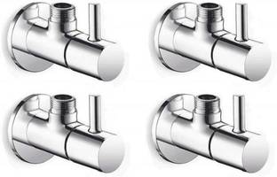 Floyd FLY Pack Of 4 FLY Angle Cock Square with Wall Flange Chrome Bathroom Faucets Taps and Faucet Angle Valve Angular Stop Cock Wash Basin Tap Angle Valve for Bathroom Geyser Tap Angle Cock Faucet FLYAV Angle Cock Faucet