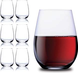 VRUTI (Pack of 6) STEMLESS WINE GLASS 400 ML Glass Set Wine Glass