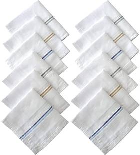 InfiZone 100% Cotton Premium Collection Handkerchiefs For Men ["White"] Handkerchief