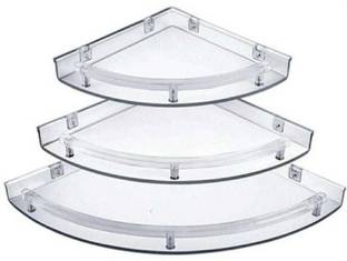 Polyworld UNBREAKABLE CORNER SHELF SET Acrylic Wall Shelf