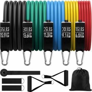 Mayniesha Resistance Toning Tube Set 11 Pcs 5 Stackable Resistance Bands with Handles Resistance Tube