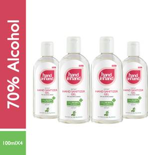 Hand in Hand  Gel 100 Ml (Pack of 4) Hand Sanitizer Bottle