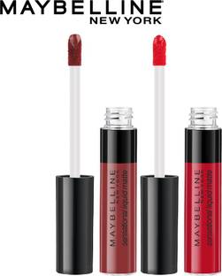 MAYBELLINE NEW YORK Sensational Liquid Matte Lipstick - 03 Flush It Red + 11 Made Easy