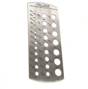 Jaibros JAIBROS Drill Gage inch size 1/16 to 1/2 inch by 64 THS Hole Gauge