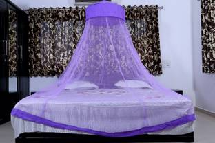ZENTY BAZAAR Polyester Adults Washable Double Bed [Round] Mosquito Net 1///184 Mosquito Net