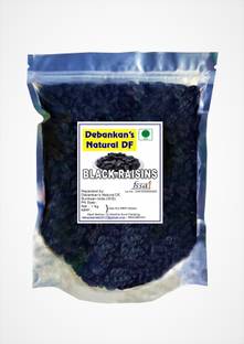 Debankan's Natural DF 1KG Dried Black Raisins/Black Kishmish Raisins