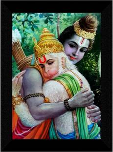 Ram Hanuman Digital Reprint 11 inch x 14 inch Painting Paper Print