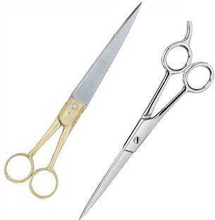 MGP FASHION Home And Professional Hair Cutting Scissors Silver Shears Set Barber Salon Easy Grip Brass Handle for Men, Women, Kids and pets All Purpose Scissors
