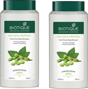 BIOTIQUE Bio Soya Protein Fresh Nourishing Shampoo 340 ml pack of 2
