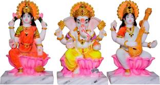 sai hastkala kendra MATA /Devi / Maa Laxmi Ganesh/ Ganesha/ Ganpati /Saraswati (AB) Sep C 6.5" Decorative Showpiece  -  16 cm