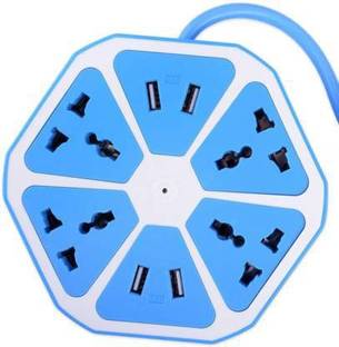 ATARC Hexagon Socket Extension Cord Board with 4 USB 2.0Amp Charging Point 4 Socket Extension Boards BLR5 4  Socket Extension Boards