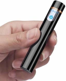 Viraan Pen shape and round type lighter USB Rechargeable Mini Double Arc Plasma Windproof Cigarette Lighter