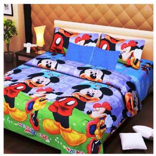 HS CREATIONS 140 TC Polyester Queen Animal Flat Bedsheet