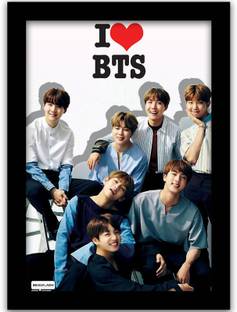 BTS Music Band Framed Poster for Home and Office - BTS Boys Poster with Frame - BTS Bangtan Frame Paper Print