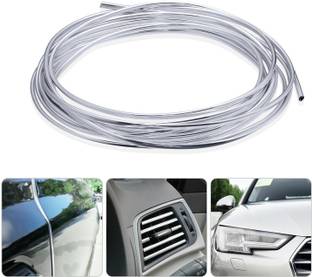 PRTEK Car Edge Guard Protector for Door and Edges ) (Colour-Chrome Silver) Car Beading Roll For Grill and Garnish Cover, Bumper, Door, Window Sill