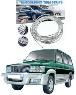 PRTEK Chrome Sticky Car Door Edge Scratch Guard Trim Molding Protector Cover U Shape Air Vent Edge Decoration(3 METER) a412 Matte, Glossy, Chrome Toyota Qualis Front Garnish