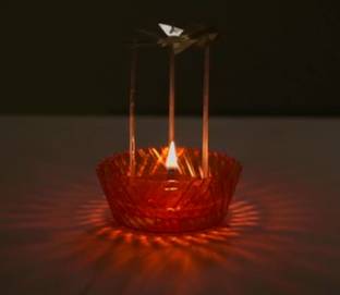 DAAYIM Self Rotating Diya Nylon (Pack of 2) Table Diya Set