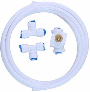 AQUALIQUID RO Elbows Connectors Three Side T type 1/4 inch all sides QC 2 Mtr Pipe and Switch Valve for RO Water Purifiers ( Pack Of 4 ) Hose Connector Hose Connector