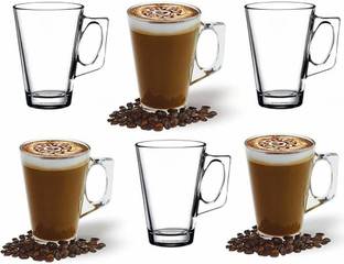 Toy Street Tea and Coffee Glasss Transparent, 130 ml, Set of 6 Pcs Imported Glasses Glass Coffee Mug