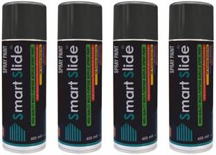 SMART SLIDE Matte Black Multipurpose Color Spray Paint Can for Cars / Bikes / Furniture / Plastic / Wood / Glass Black Spray Paint 1600 ml