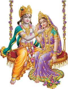 my celebrat 76.2 cm Swinging Radha Krishna Self Adhesive Sticker
