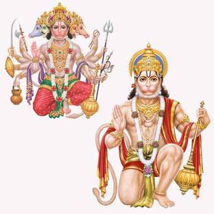 god & god's 70 cm Hanuman Ji Off Wall Sticker Self Adhesive Sticker