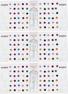 SUNAINA Premium Plaza Multicolor Size -4 Sparkle Bindis FOREHEAD Multicolor Bindis