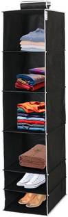 Flipkart SmartBuy Hanging 6 Shelves Wardrobe Organiser - Black Regular Organizer Closet Organizer