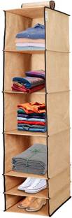 Flipkart SmartBuy Hanging 6 Shelves Wardrobe Organiser - Beige Regular Organizer Closet Organizer