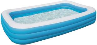 NHR Bestway Deluxe Blue Rectangular Family Pool, Kids Pool- 3.05m x 1.83m x 56cm Inflatable Swimming Pool