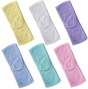 BEAUTRISTRO Women's Polycotton Facial Headbands, Stretchable Elasticized Adjustable Facial Band For Women & Men, Facial Headbands Pack of 6 Makeup Headband