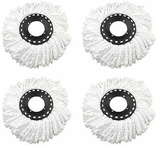 TOPREDO Microfiber Replacement Head Refill for Rotating Spin Mop Cleaner (White) - Pack of 4 Refill
