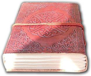 Arrakasta Crafts Traditional Indian Culture Multipurpose Genuine Leather handcrafted Diary with Smooth and Khadi recycled Pages notebook and vintage thread closure Regular Diary Unruled 100 Pages
