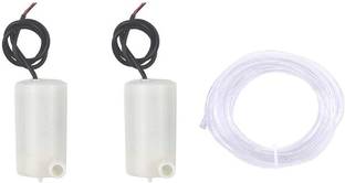 Robotronics Mini Water Pump DC 3V 5V Micro Submersible Motor Pump + 2M Clear Vinyl Tubing Flexible PVC Tubing for Fish Tank Fountain Aquarium Garden Plant Flower (Pack of 2 ) Motor Control Electronic Hobby Kit