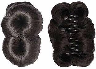 SAMYAK 2 minute hair style bun with clutcher attached Hair Extension